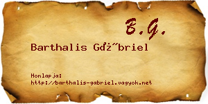Barthalis Gábriel névjegykártya